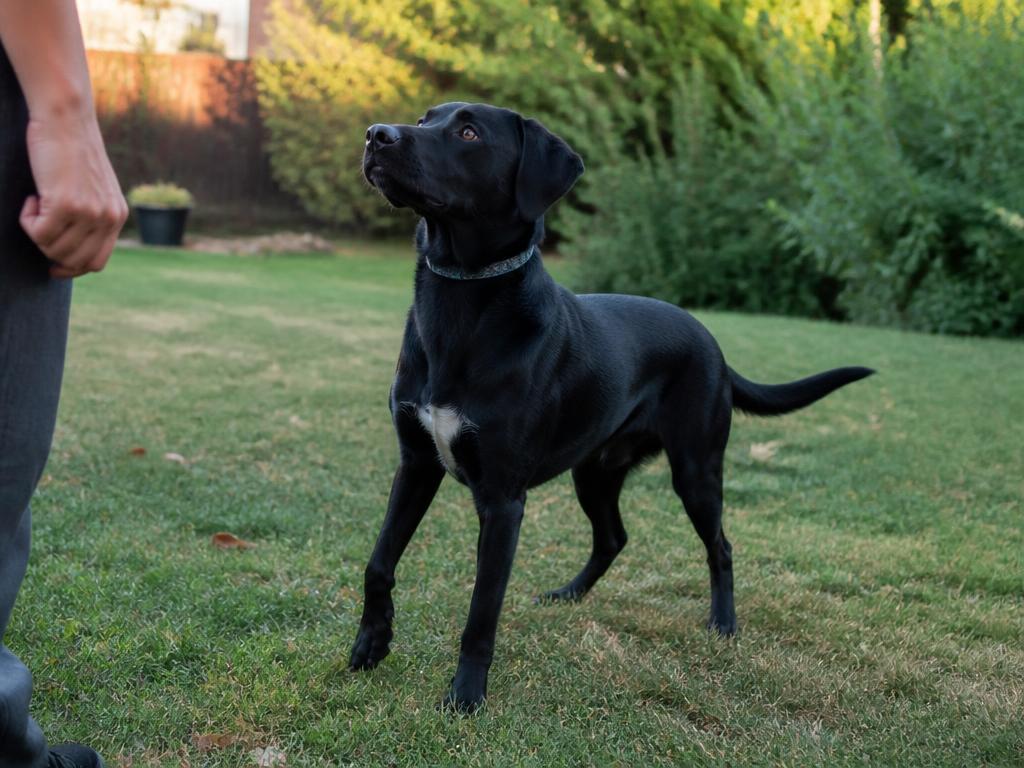 Attentive dog being evaluated during an in-home dog training assessment in Powder Springs, GA